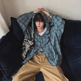 Plaid Vintage Casual Long Sleeve Hooded Shirt