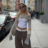 Y2K Cropped Knit Sweater