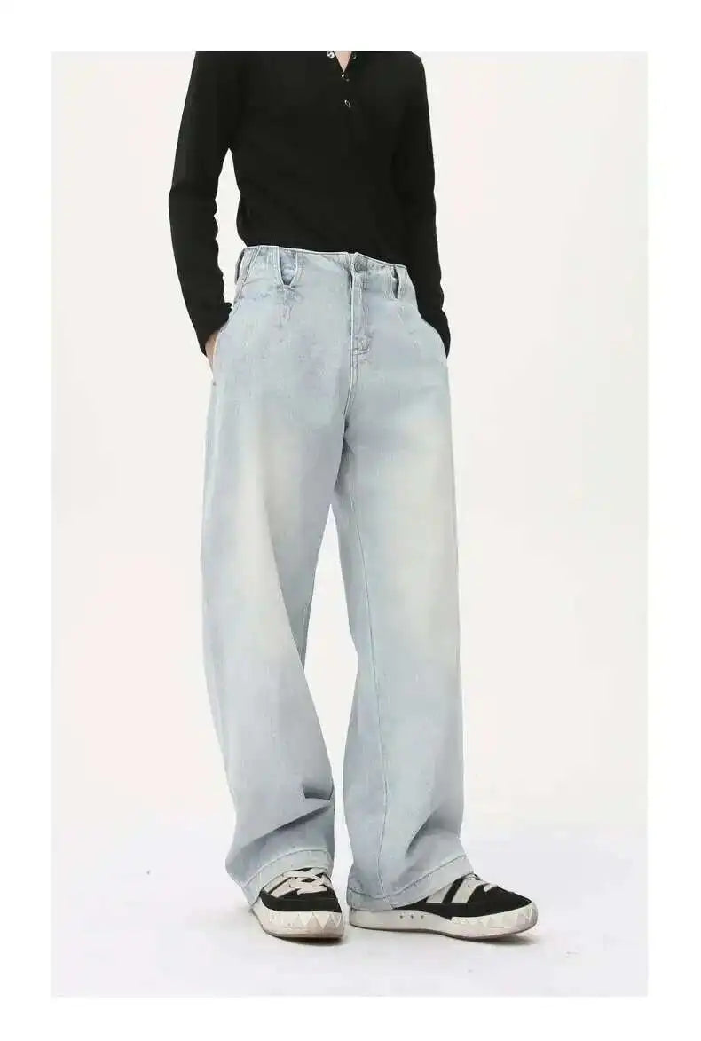 Comfortable Trendy Simple Washed Straight Jeans