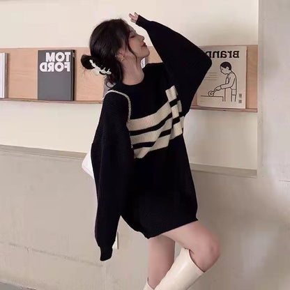 Striped Knitted Women's Sweater