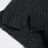 Retro Grunge Distressed Knit Half Zipper Sweater