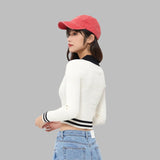 Color Clash Stripe V-Neck Sweater