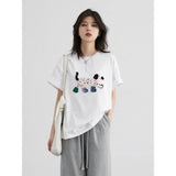 Dog Embroidered Loose Short T-Shirt