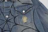Retro Spider Web Denim Jacket