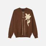 Streetwear Korean Style Floral Knitted Sweater