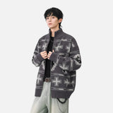 Geometric Pattern Casual Full Zip Cardigan