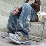 Cool Trendy Floral Printed Loose Fit Denim Jeans