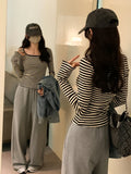 Slim Fit Korean Color Block T-shirt