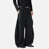 Streetwear Black Casual Wide Leg Suit Pants