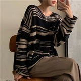 Oversized Striped Gothic Long Sleeve Sweater