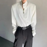 Versatile Half-Zip Shoulder Pad Sweatshirt