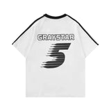 Vibrant Printed Double Sided Short Sleeve V-Neck T-Shirt