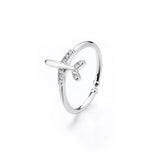Women Cool Silver Crystal Aircraft Ring