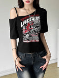 Model wearing the black Mythic Crusade T-Shirt