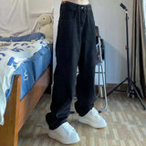 Skull Hand Signs Black Baggy Jeans