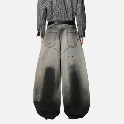 Splash Ink Gradient Color Wide Leg Jeans