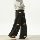 Y2K Streetwear High Quality Embroidered Striped Jeans