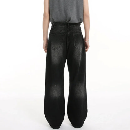 High Quality Wornout Burr Straight Jeans
