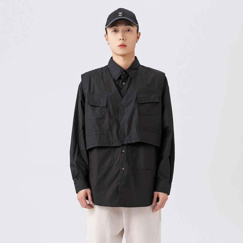 Oversized Solid Color Blank Shirt