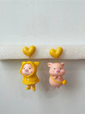 Yellow Piggy Love Earrings