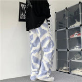 Zebra Printed Wide Leg Denim Jeans