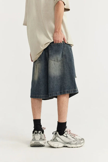 Vintage Ripped Holes Denim Jorts