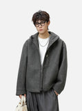 Luxurious Wool Blend Boxy Fit Thickened Jacket