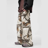 White Cargo Oversize Denim Trousers Jeans