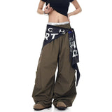 Cool High Waist Patchwork Wide Leg Pants