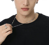 Men Punk Titanium Steel Cross Chain Necklace