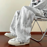 Patchwork Korean Style Wide Leg Casual Sweatpants