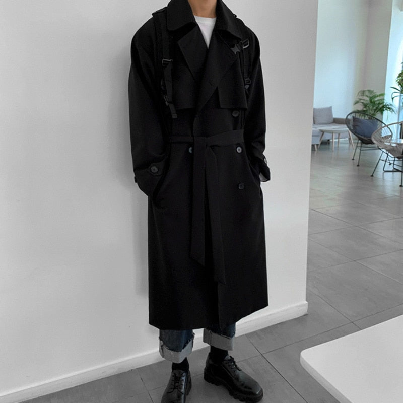 Long Loose Windbreaker Coat