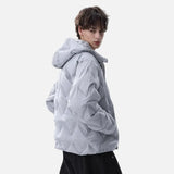 Premium Rhombus Plaid Hooded Windbreaker Jacket