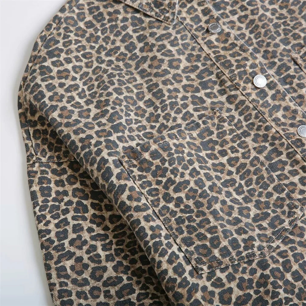 Trendy Leopard Style Long Sleeve Shirt
