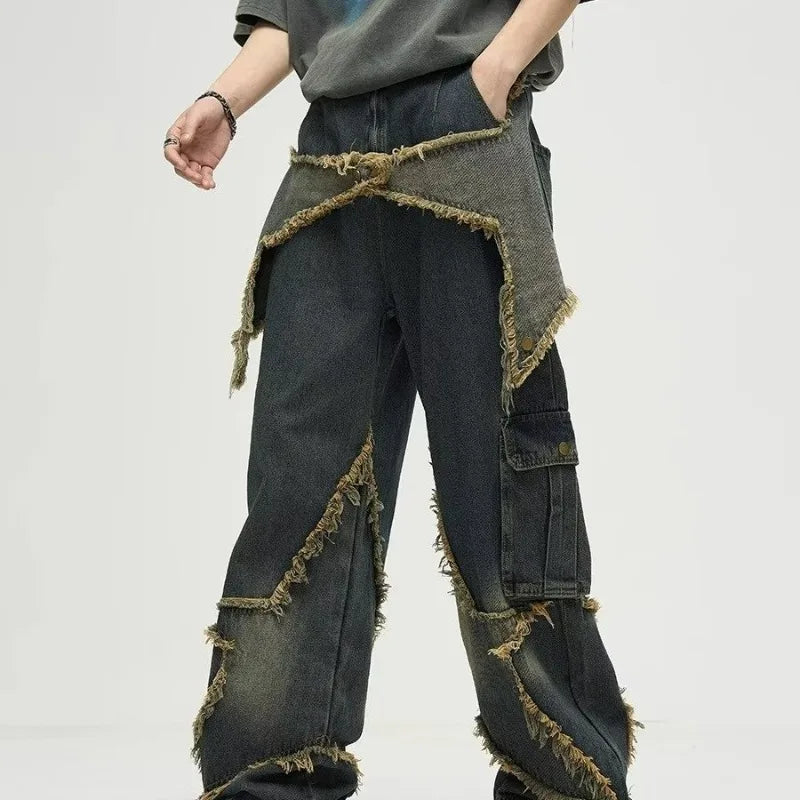 Work & Play Retro Design Five Star Straight Jeans