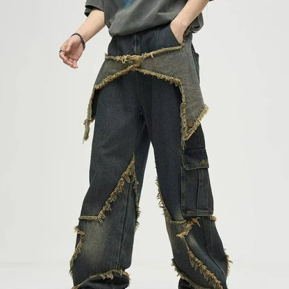 Work & Play Retro Design Five Star Straight Jeans