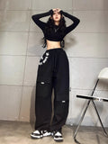 Black Ripped Loose Hip Hop Jeans