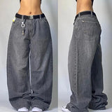 Washed Baggy High Waist Wide Jeans