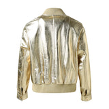 Golden Genuine Sheepskin Leather Jacket