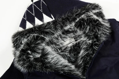 Versatile High Street Quilted Hooded Fur Jacket
