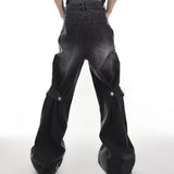 Vintage Streetwear Gradient Flared Wide Leg Jeans
