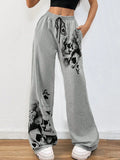 Dark Gothic Drawstring Loose Straight SweatPants