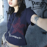 Y2K E-Girl Cropped Graphic T-Shirt