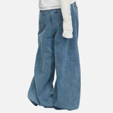 Durable Distressed Baggy Wide Leg Jeans