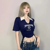 Women Slim Fit Letter Graphic Short Sleeve T-Shirt