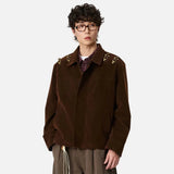 Vintage Metal Buckle Casual Loose Jacket