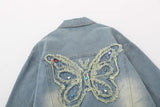 Embroidery Butterfly Denim Jacket