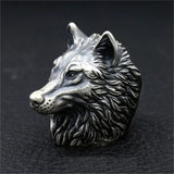Retro Punk Style Wolf Head Ring