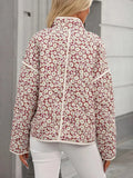 Women Floral Chic Padded Jacket