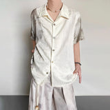 Embroidered Jacquard Retro Short-Sleeved Shirt